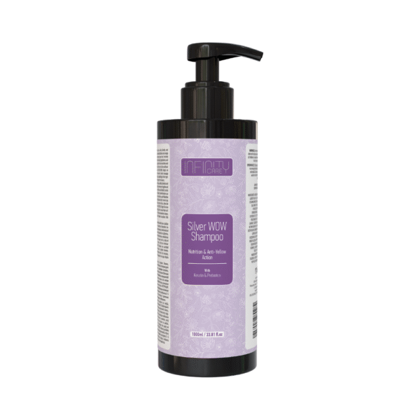 Silver WOW Shampoo 1000ml by Infinity Care - Nutrition & Anti-Yellow Action With Keratin & Prebiotics - Θρεπτική & Αντι-Κίτρινη Δράση με Κερατίνη & Πρεβιοτικά