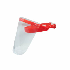 qure be safe face shield red