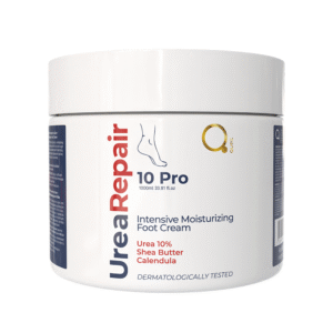 Urea Repair 10 Pro - Intensive Moisturizing Foot Cream by Qure - Urea 10%, Shea Butter, Calendula - Dermatologically Tested - 1000ml - white bg