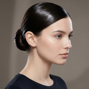Glossy Side Part (Editorial Style, με Καθαρές και Αστραφτερές Γραμμές)
