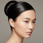 Glossy Side Part (Editorial Style, με Καθαρές και Αστραφτερές Γραμμές) Asian Model