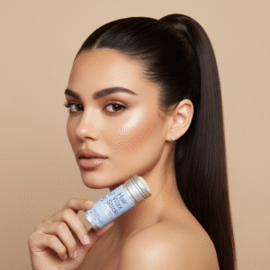 SHE Hair Wax Stick 75g | brunette sleek ponytail prompt encloseup portrait